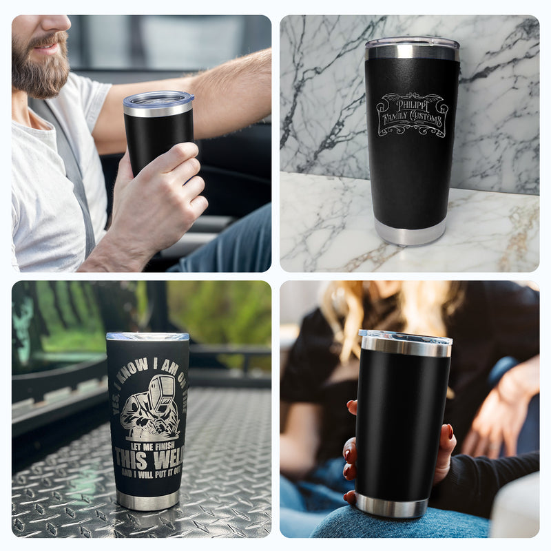 OMTech 20 oz Tumblers Bulk 1pc Stainless Steel Tumbler Set with Lid & Straw, Double Wall Vacuum Insulated Mug for Laser Engraver