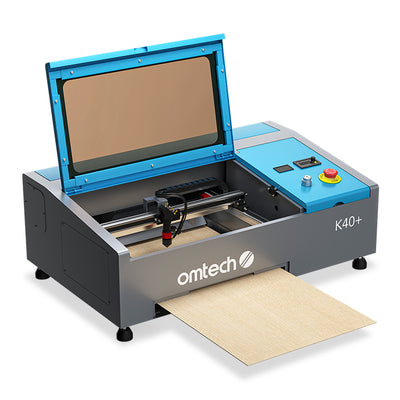 Pre-Owned DF0812-40BN - K40+ - 40W CO2 Desktop Laser Engraver Machine with 8” x 12” Working Area, Compatible with LightBurn, LCD Display, and Red Dot Pointer (Blue)