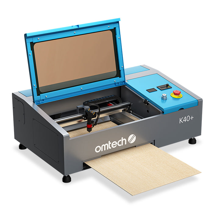 Pre-Owned DF0812-40BN - K40+ - 40W CO2 Desktop Laser Engraver Machine with 8” x 12” Working Area, Compatible with LightBurn, LCD Display, and Red Dot Pointer (Blue)
