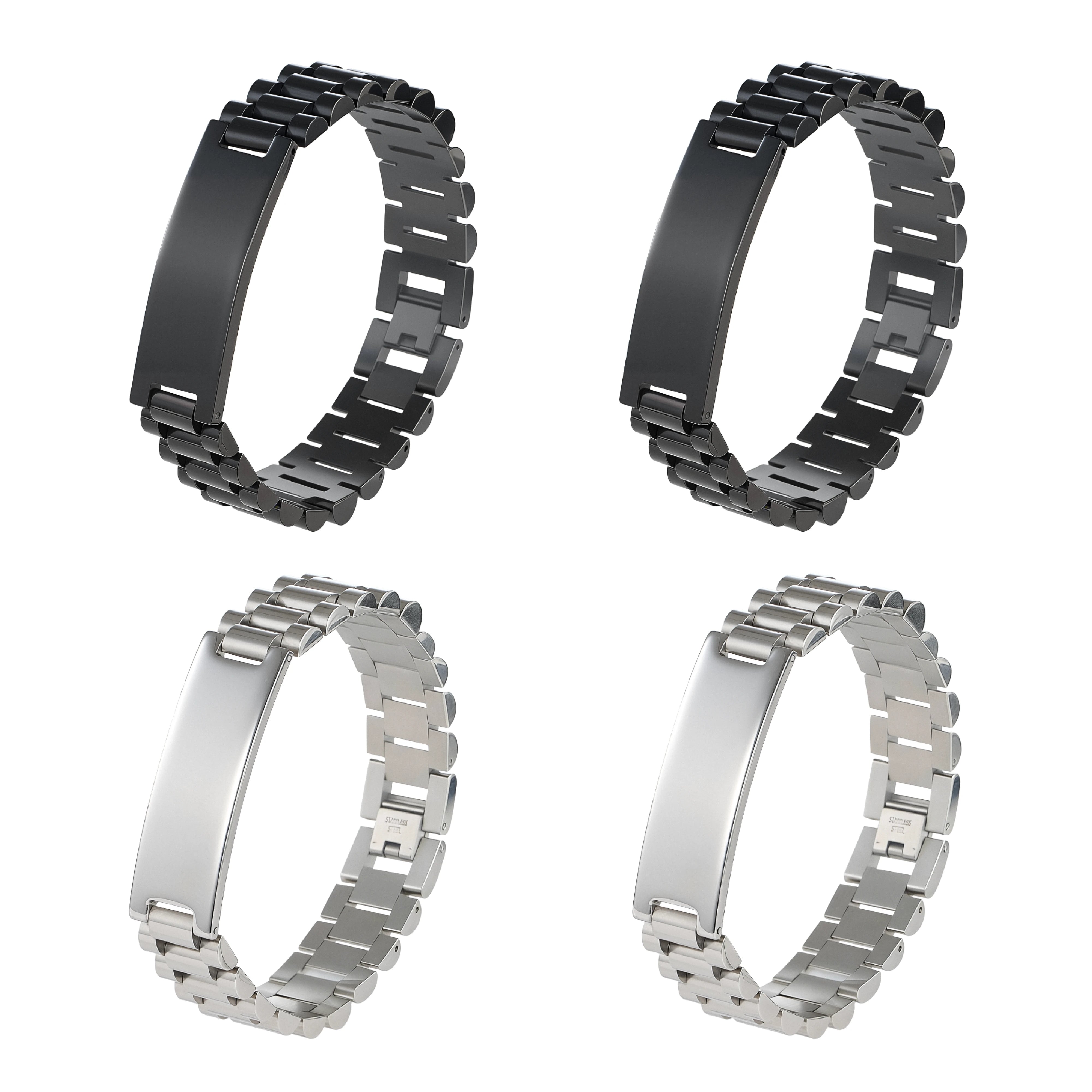 OMTech Medical Alert ID Bracelets, Stainless Steel Adjustable Wrist Straps for Men Women Kids