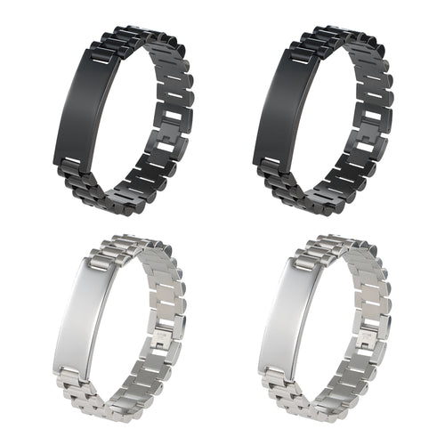 OMTech Medical Alert ID Bracelets, Stainless Steel Adjustable Wrist Straps for Men Women Kids