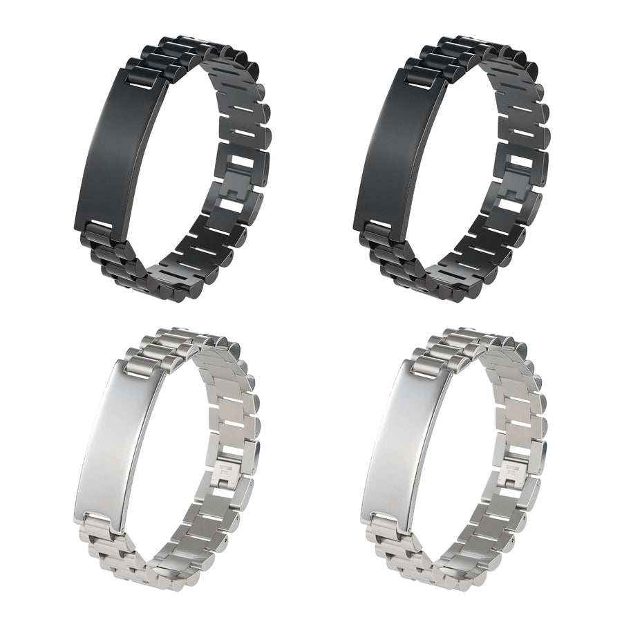 OMTech Medical Alert ID Bracelets, Stainless Steel Adjustable Wrist Straps for Men Women Kids