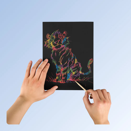 OMTech 100pc Rainbow Scratch Paper Set, 11