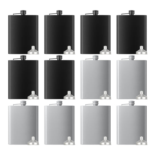 OMTech Hip Flasks for Liquor, Drinking Vessels for Whiskey Vodka Rum Gin More