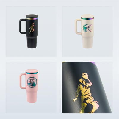 OMTech 30 oz. Tumblers with Handle & Lid, 12 Pack Tumbler Bulk with Double Wall Vacuum Insulation