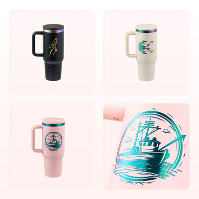 OMTech 40 oz. Tumblers with Handle & Lid, 12 Pack Tumbler Bulk with Double Wall Vacuum Insulation