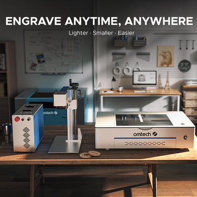 OMTech Galvo 50W Split Fiber Laser Engraver for Metal with 7.9" x 7.9" Working Area