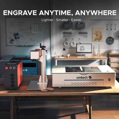 OMTech MOPA 80W Split Fiber Laser Marking Machine with 6.9" x 6.9" Working Area