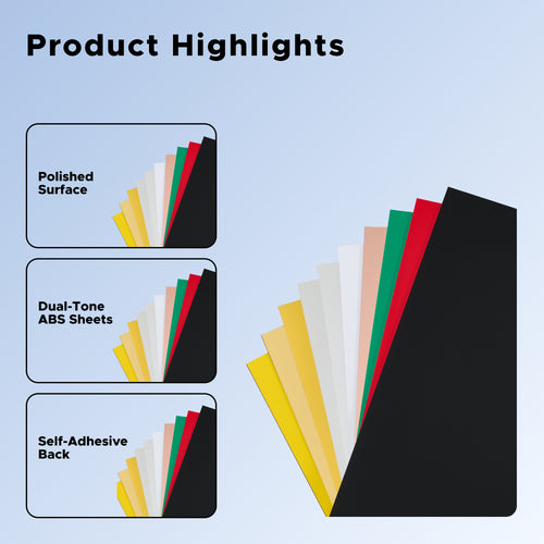 OMTech 10pc ABS Double Color Plastic Sheet Set, 11.8