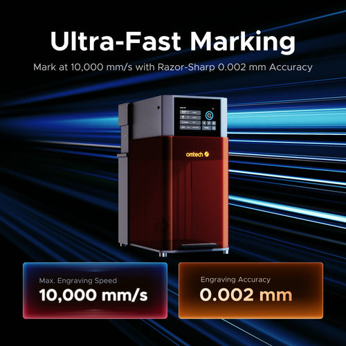 OMTech Solis Duo 50W Fiber & 40W Diode Dual Laser Engraver with Autofocus