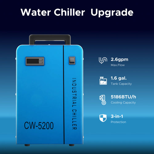 6L Industrial Single Water Chiller for 60W-150W CO2 Laser Engraver Machines