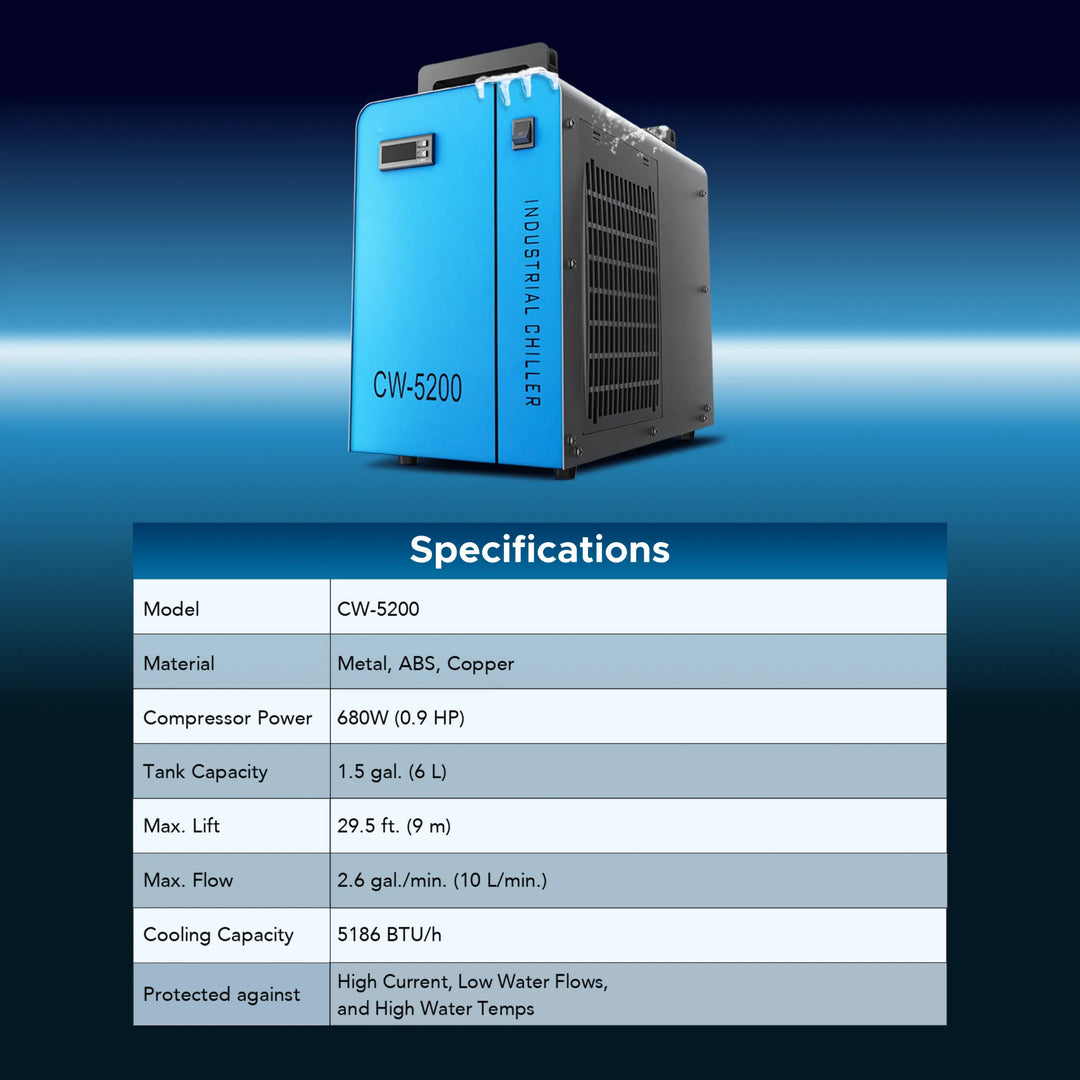 6l Single Water Chiller for CO2 Engravers – OMTech