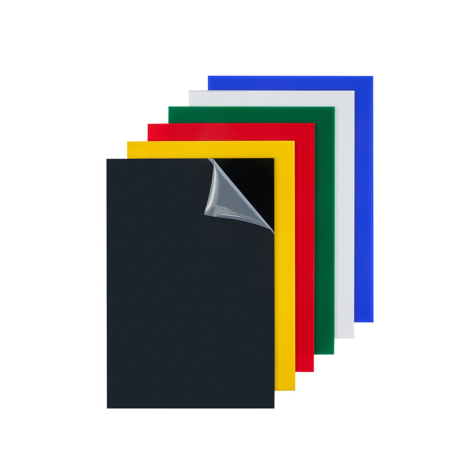 OMTech 6 Pack Colored Acrylic Sheets, 8"x12" Plexiglass Sheets with 0.1" Thickness for Laser Engraving & Cutting
