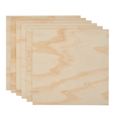 OMTech 12 Pack Pine Veneer Sheets, 12"x12"x1/8" Plywood Sheets for Laser Cutting and Engraving
