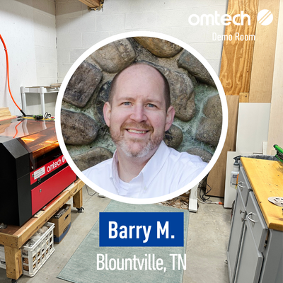 Laser Engraving in Blountville, Tennessee | Demo Room Host - Barry M.