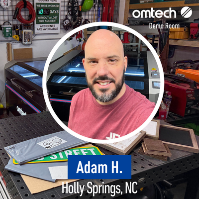 Laser Engraving in Holly Springs, North Carolina | Demo Room Host - Adam H.
