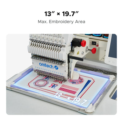 OMTech Pulse 15 Needle Commercial Embroidery Machine