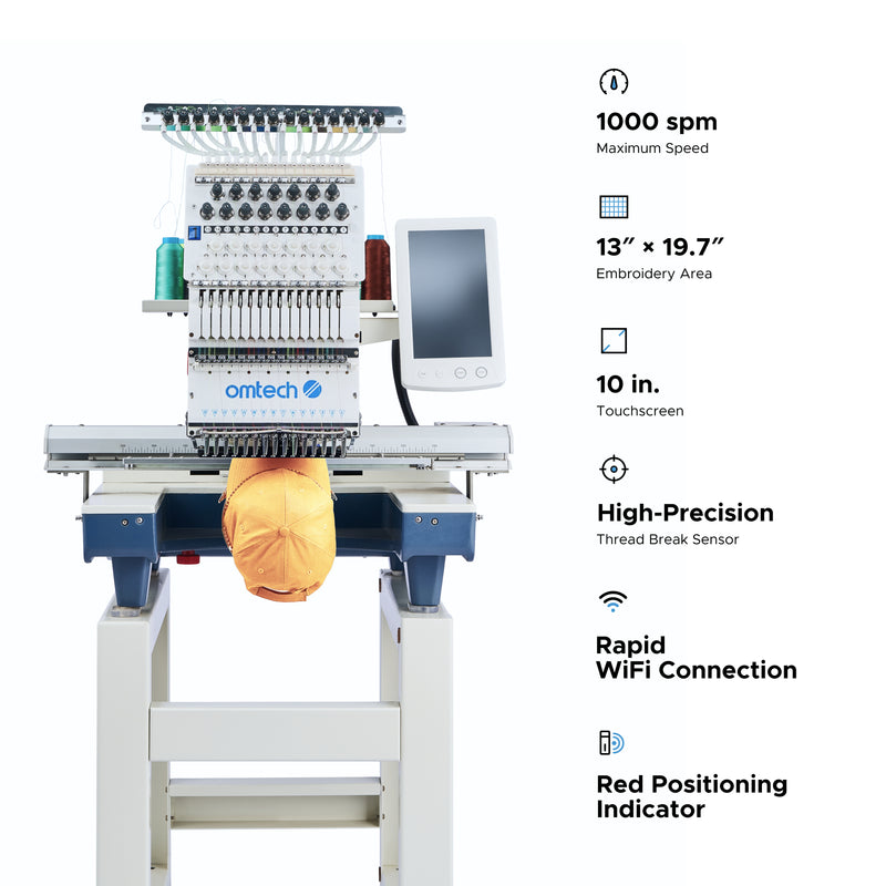 OMTech Pulse 15 Needle Commercial Embroidery Machine