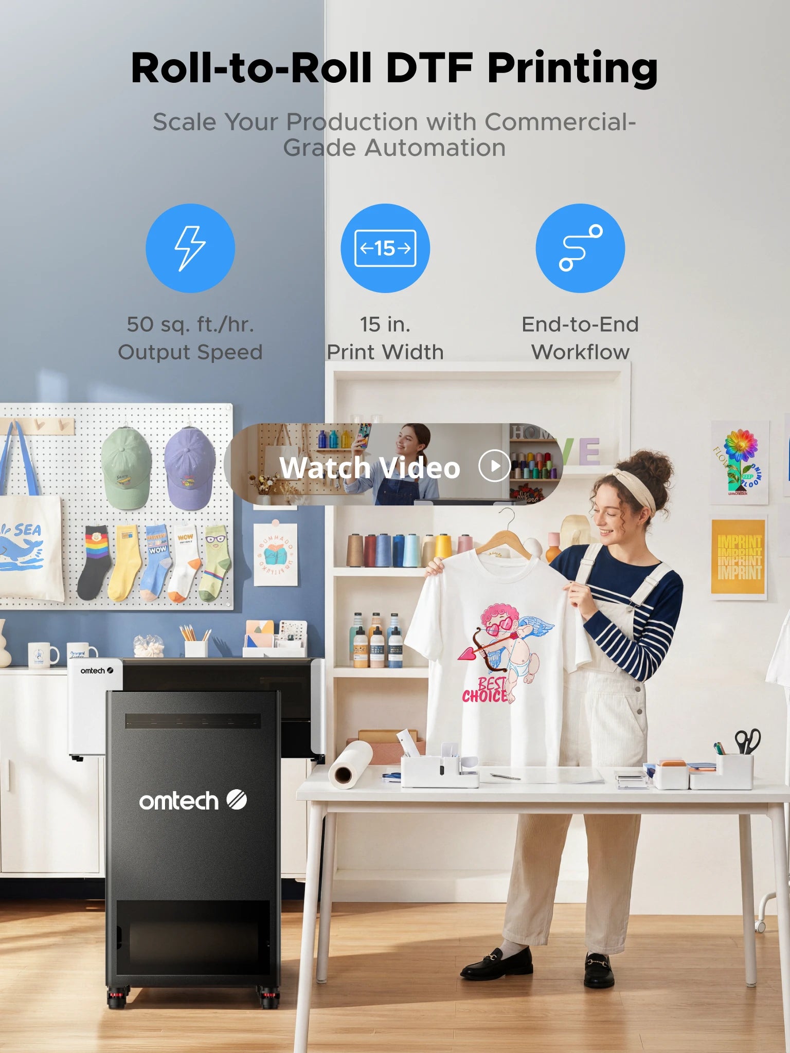 OMTech Aurora D1 DTF printer
