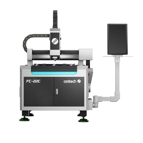 OMTech FC-22C 1500W Open Metal Laser Cutter Machine with Built-in Water Chiller & External Exhaust Fan