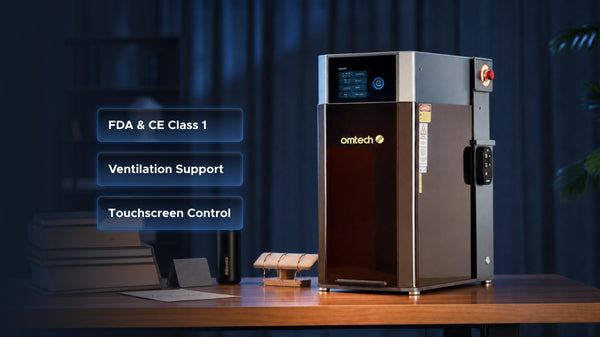 Solis Duo on a studio workbench, labeled FDA & CE Class 1, ventilation support and touchscreen control.
