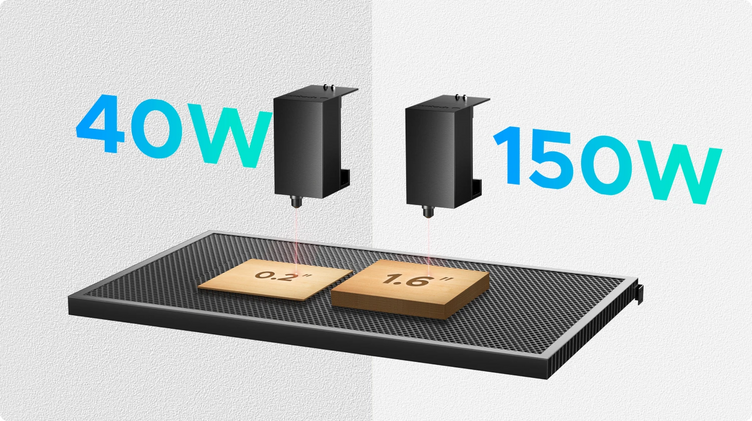 how deep can OMTech laser cut wood